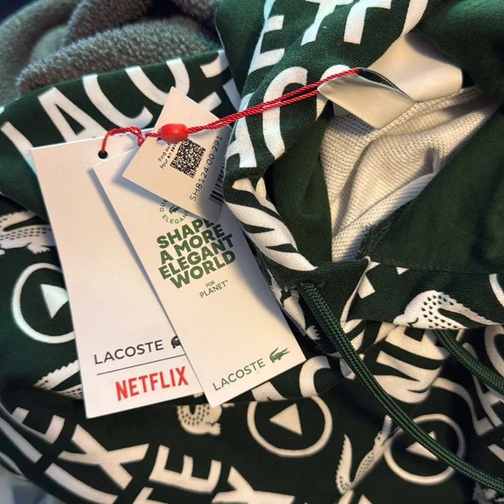 Men’s Lacoste x Netflix Loose Fit Organic Cotton Sweatshirt -NWT - M